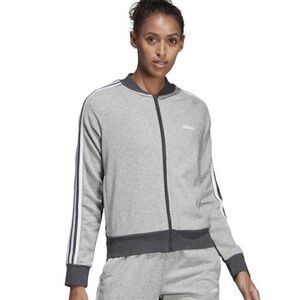 NWT Adidas Essentials Seasonal Bomber Jacket. Gray 2XS#026